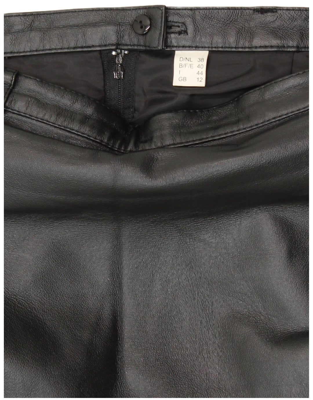 Vintage Womens Leather Pencil Skirt UK 12 Medium W28  Black Leather