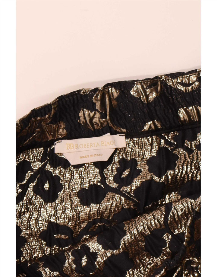 Vintage Womens A-Line Skirt W30 Medium Black Floral