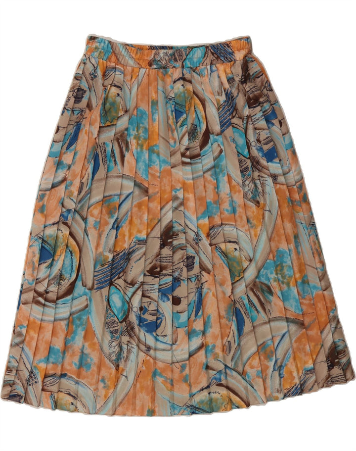 CANDA Womens Abstract Pattern A-Line Skirt UK 14 Medium W28  Orange Vintage Canda and Second-Hand Canda from Messina Hembry 