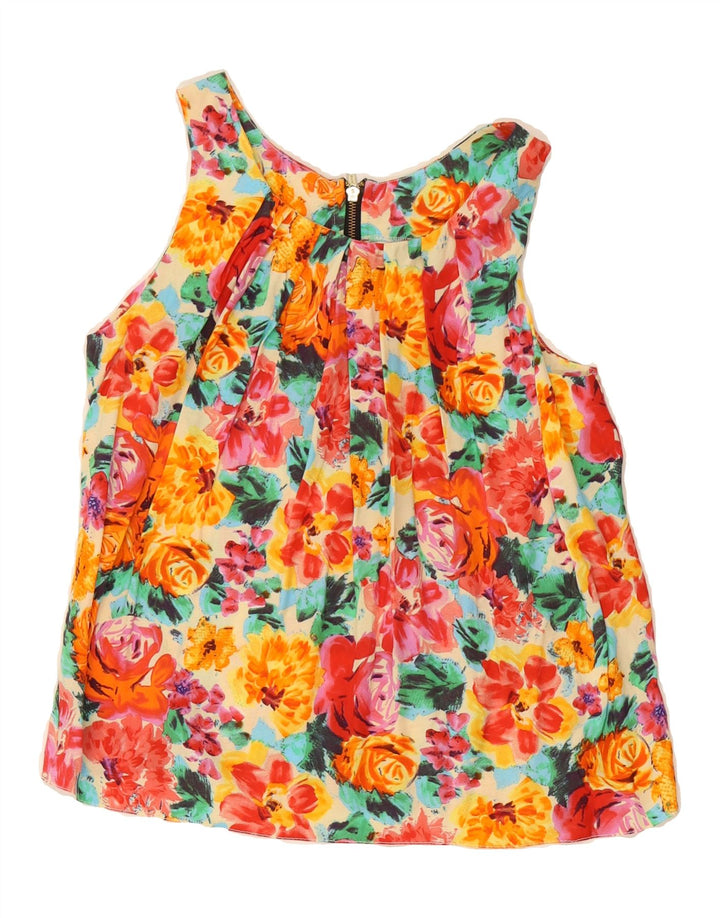 NEW LOOK Womens Sleeveless Blouse Top UK 10 Small  Multicoloured Floral Vintage NEW LOOK and Second-Hand NEW LOOK from Messina Hembry 