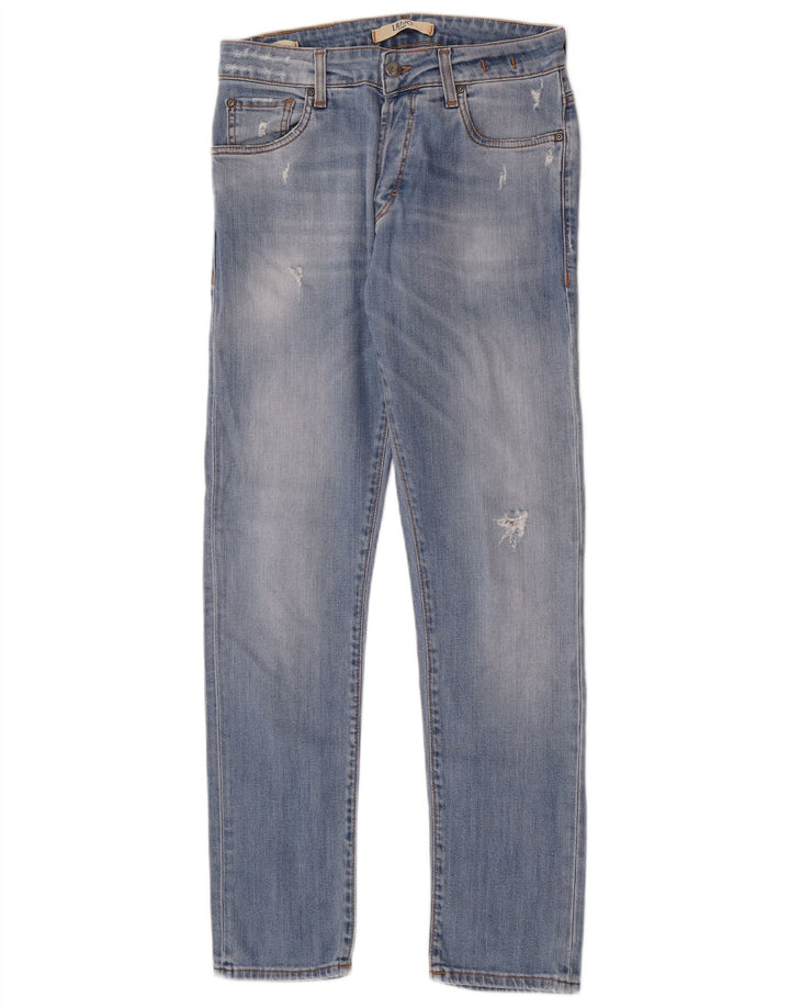 Liu Jo Mens Distressed Slim Jeans W30 L32 Blue Cotton