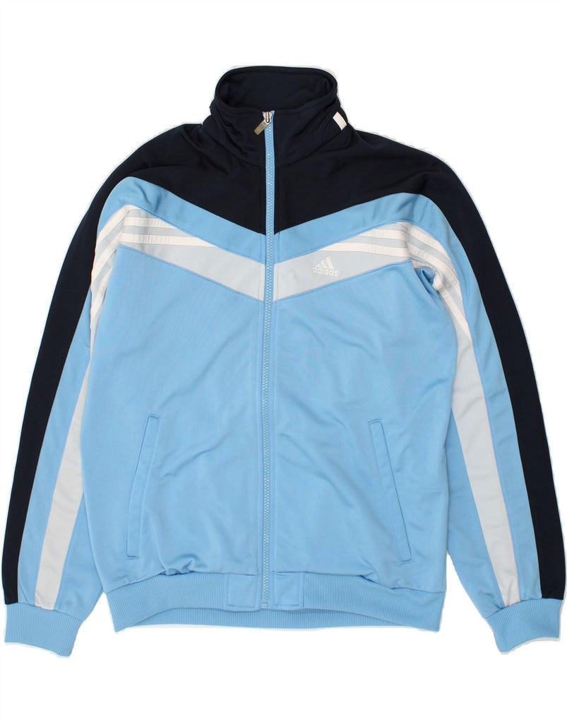 ADIDAS Boys Graphic Tracksuit Top Jacket 13-14 Years XL Blue Colourblock | Vintage Adidas | Thrift | Second-Hand Adidas | Used Clothing | Messina Hembry 