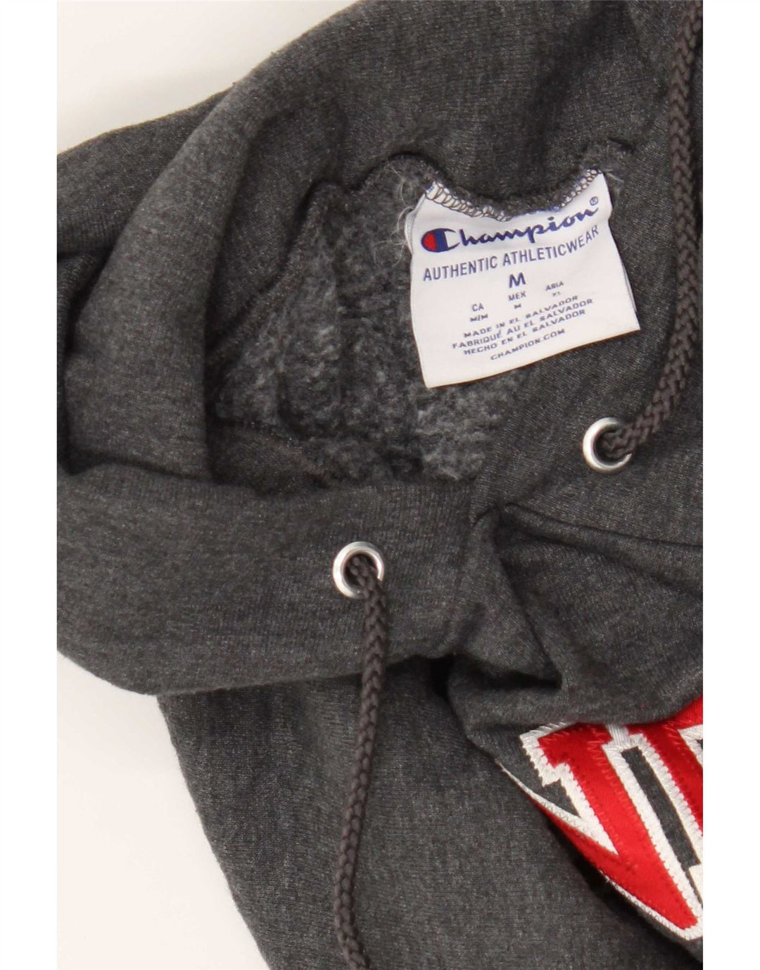 Champion Mens Stanford Graphic Hoodie Jumper Medium Grey Cotton