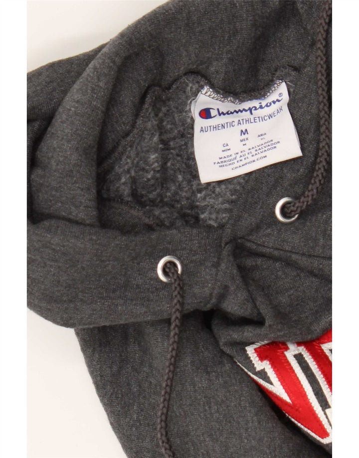 Champion Mens Stanford Graphic Hoodie Jumper Medium Grey Cotton