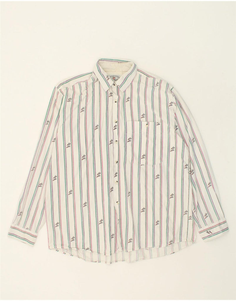 TOM TAILOR Mens Shirt XL White Striped | Vintage Tom Tailor | Thrift | Second-Hand Tom Tailor | Used Clothing | Messina Hembry 