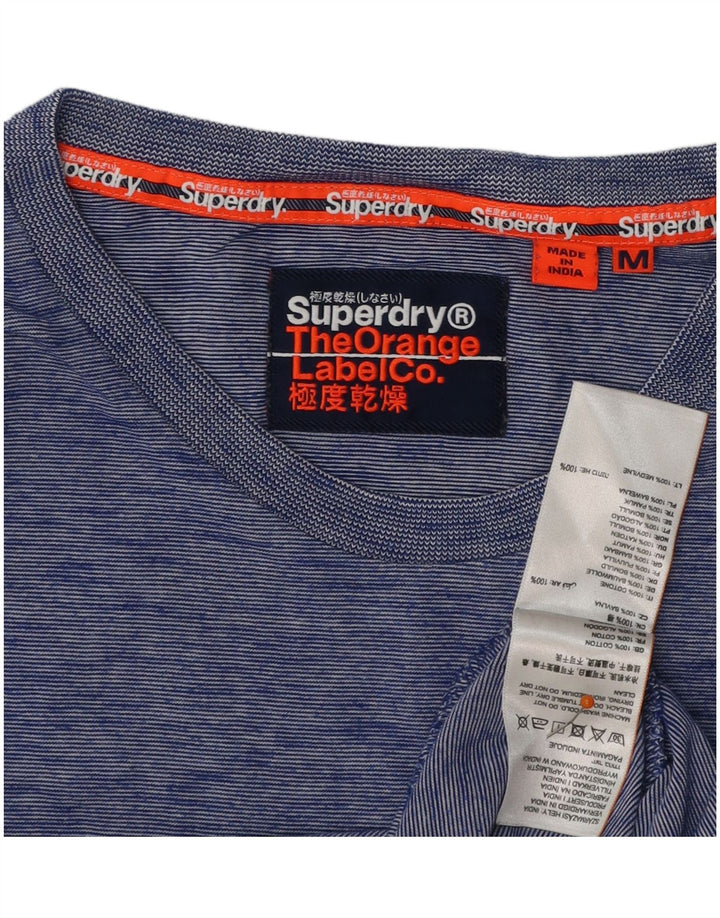 SUPERDRY Mens T-Shirt Top Medium Blue Flecked Cotton