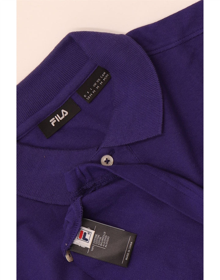 Fila Mens Polo Shirt Medium Purple Cotton