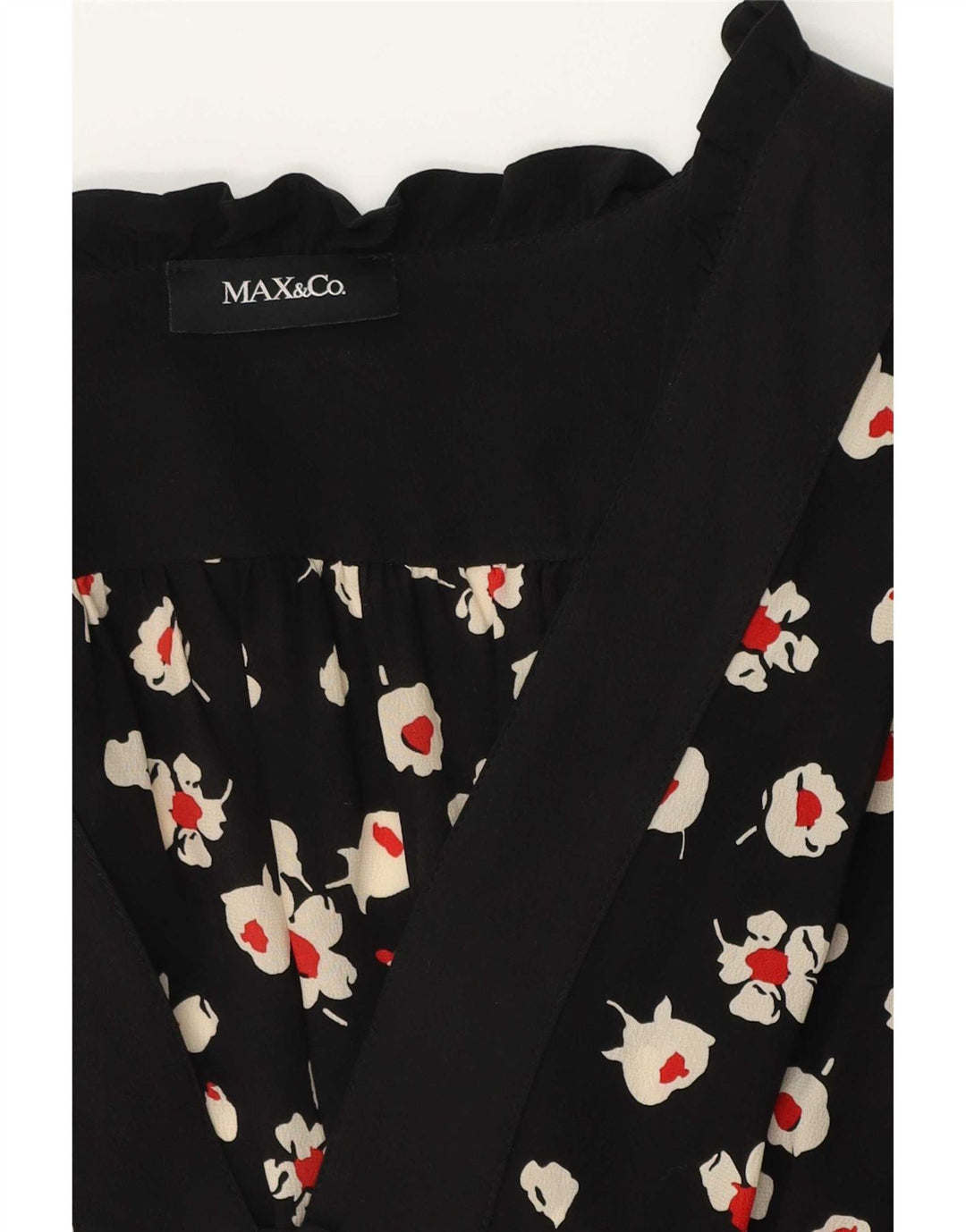Max & Co. Womens Long Sleeve Empire Dress UK 14 Medium Black Floral