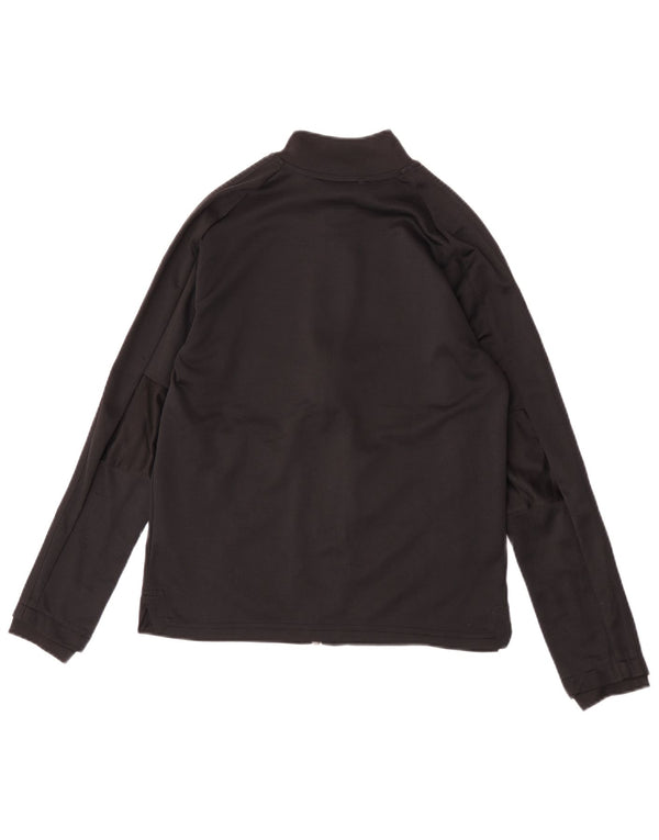 Adidas Boys Tracksuit Top Jacket 11-12 Years Black Polyester