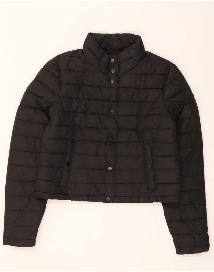 Superdry Womens Crop Padded Jacket UK 8 Small Black Polyester