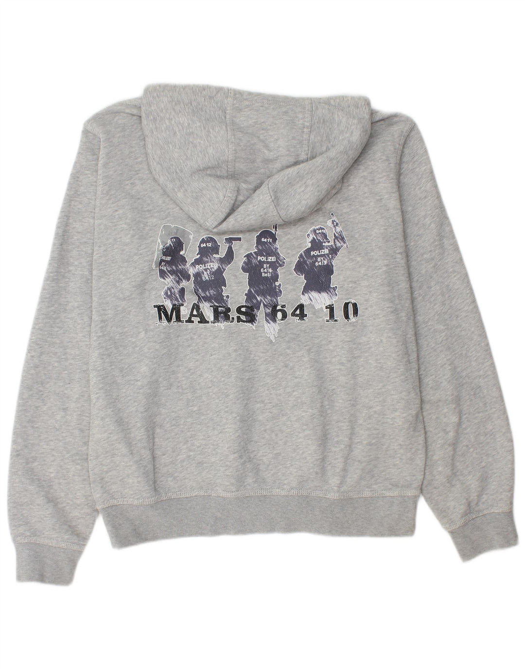 Nike Mens Graphic Hoodie Jumper Medium Grey Flecked Cotton
