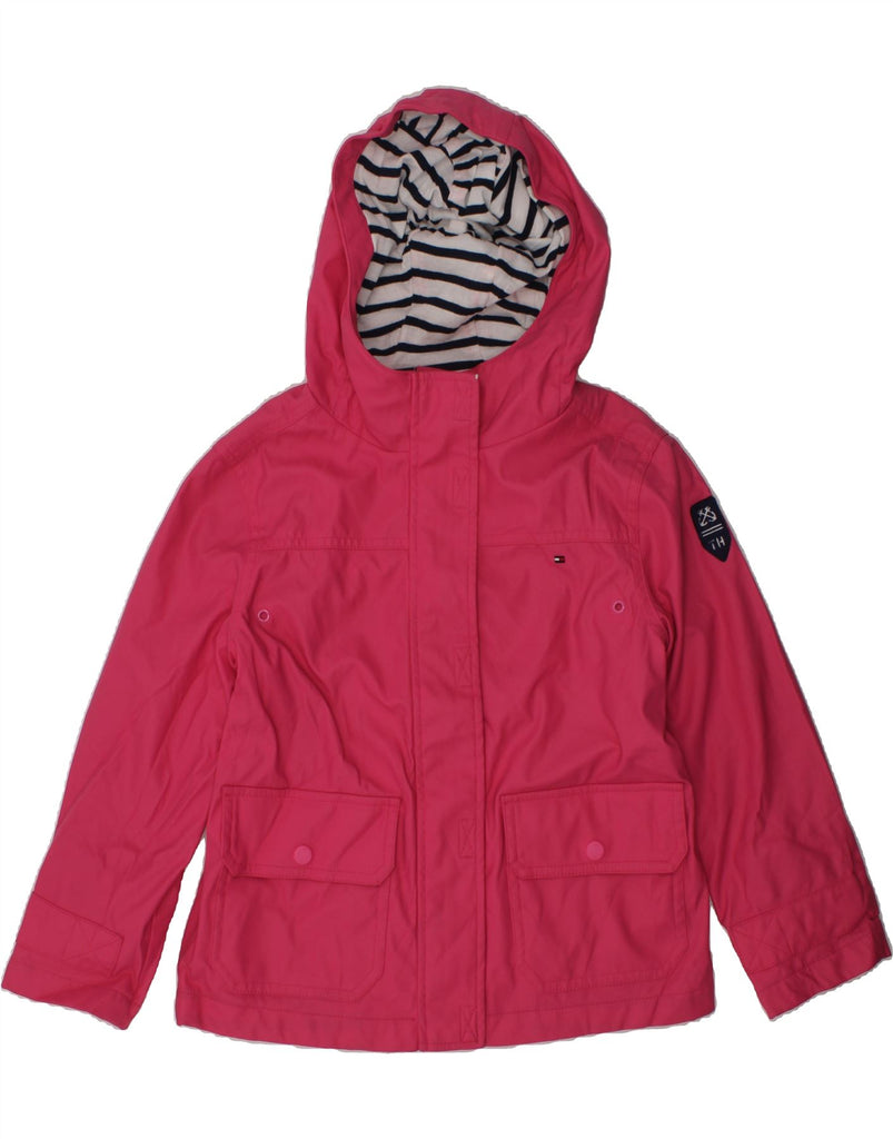 TOMMY HILFIGER Girls Hooded Utility Jacket 6-7 Years Small  Pink Polyester | Vintage Tommy Hilfiger | Thrift | Second-Hand Tommy Hilfiger | Used Clothing | Messina Hembry 