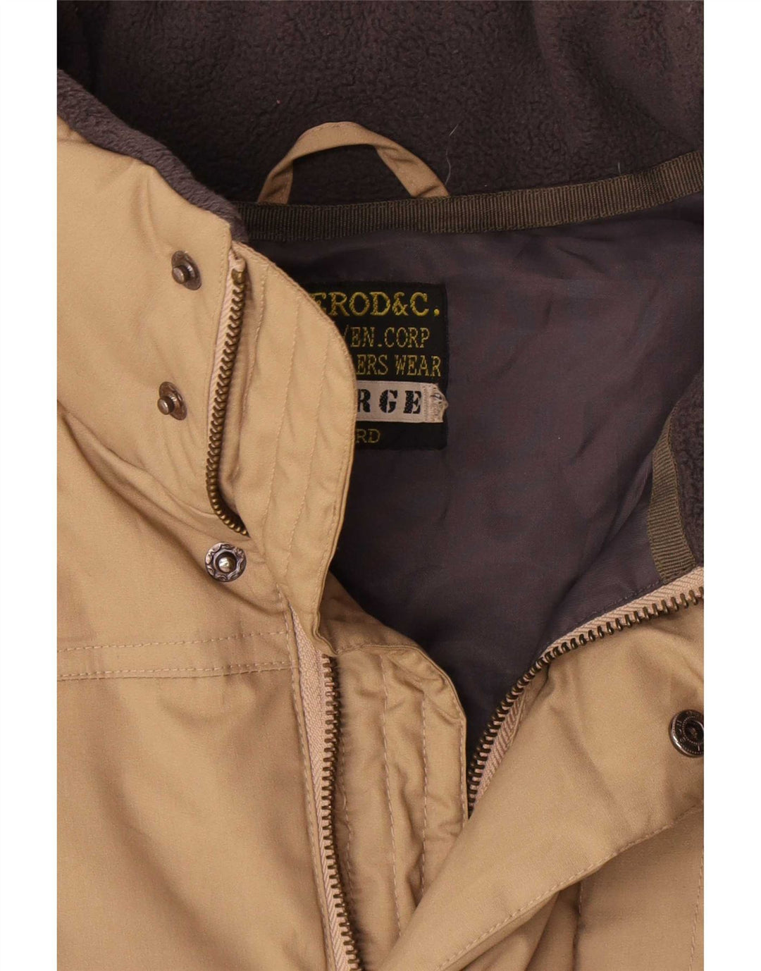 Vintage Mens Padded Gilet UK 40 Large Beige Polyester