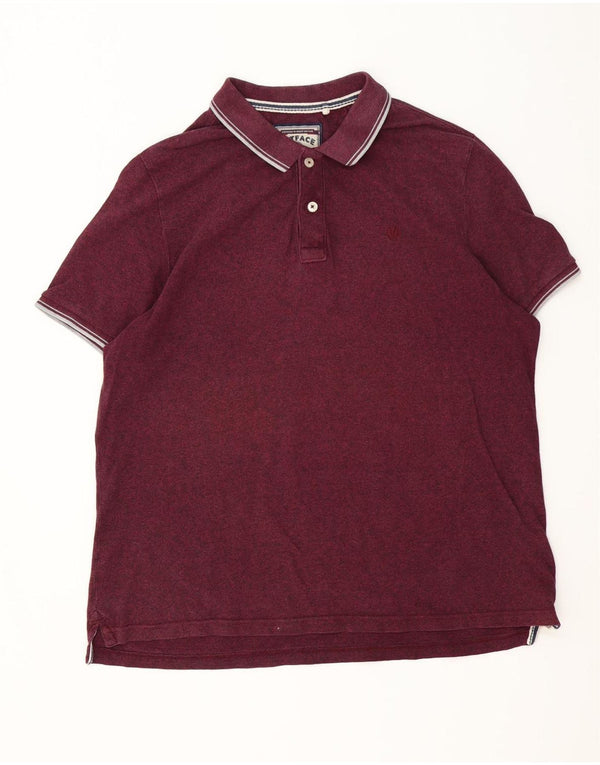 Fat Face Mens Polo Shirt 3XL Maroon Striped Cotton