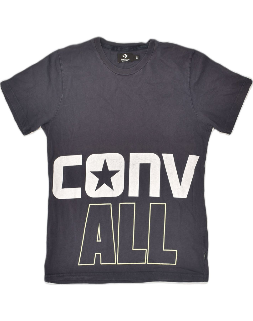 CONVERSE Mens Graphic T-Shirt Top XS Navy Blue Cotton | Vintage Converse | Thrift | Second-Hand Converse | Used Clothing | Messina Hembry 