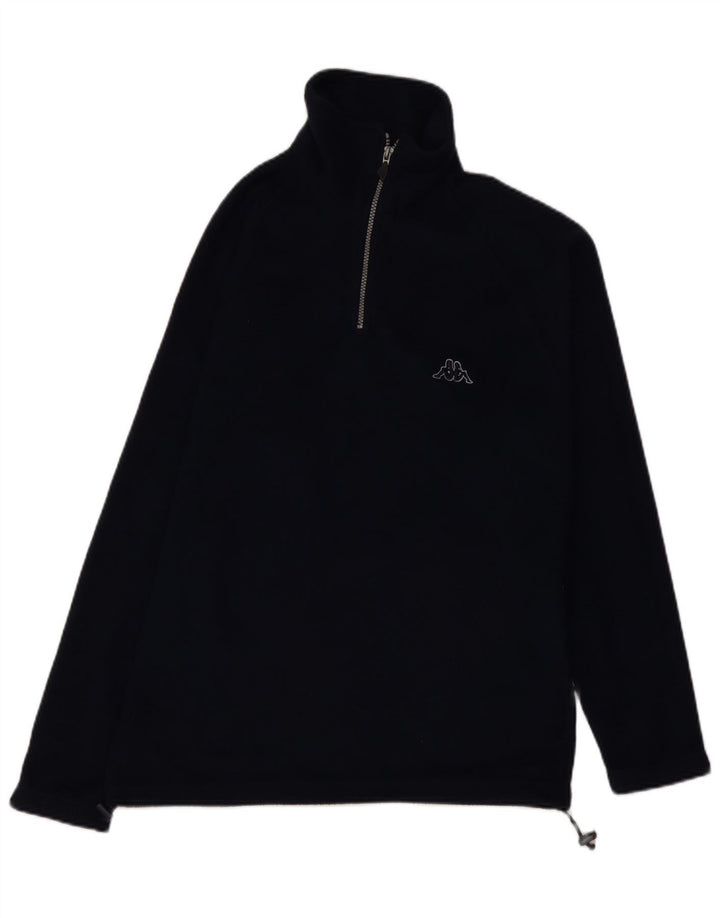 KAPPA Mens Zip Neck Fleece Jumper Medium Navy Blue