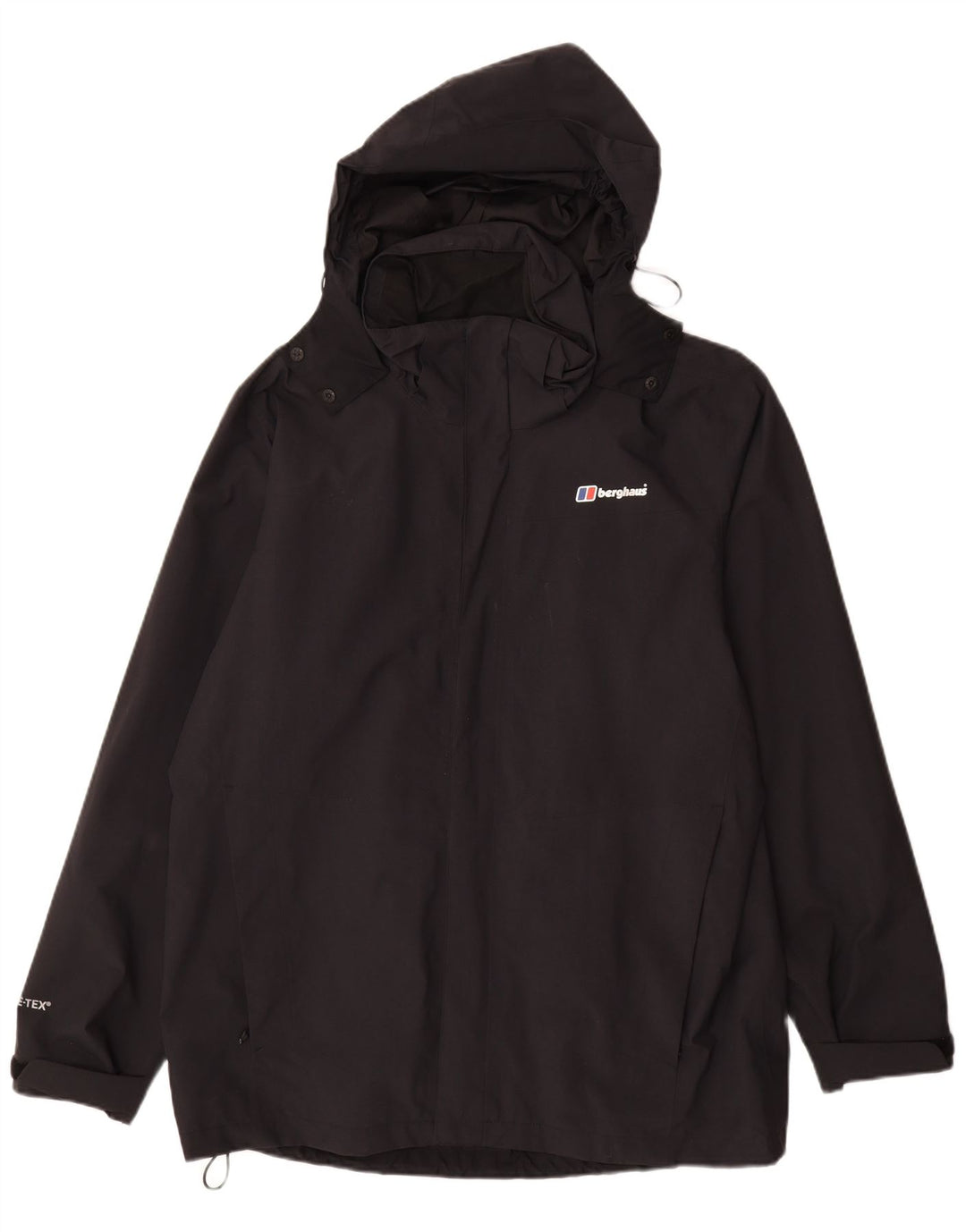 Berghaus Mens Hooded Rain Jacket UK 42 XL Black Polyamide