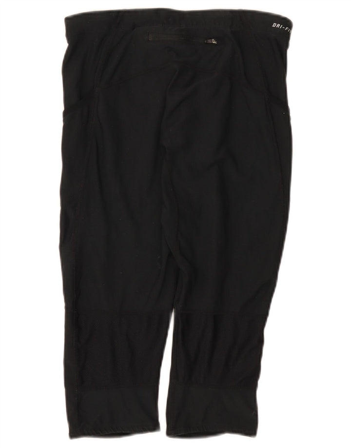 Nike Womens Dri Fit Capri Leggings UK 12 Medium Black Polyester