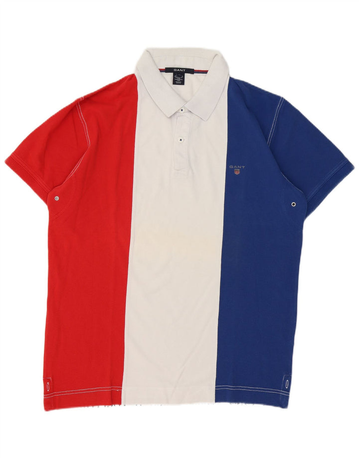 Gant Mens Polo Shirt XL Multicoloured Colourblock Cotton