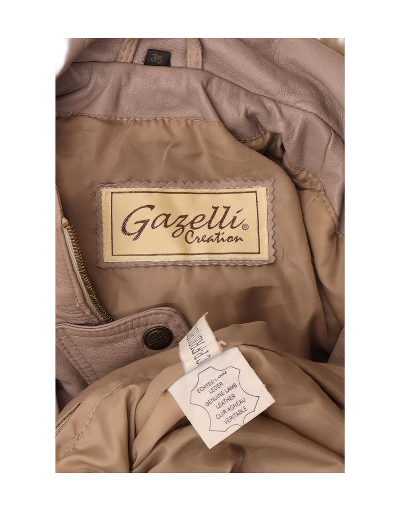 GAZELLI Womens Oversized Hooded Leather Coat EU 36 Small Grey Leather Vintage Gazelli and Second-Hand Gazelli from Messina Hembry 