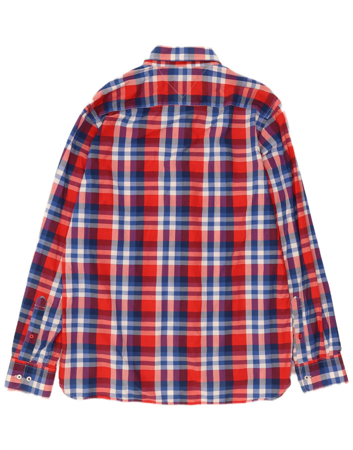 Tommy Hilfiger Mens Custom Fit Shirt Large Red Check Cotton