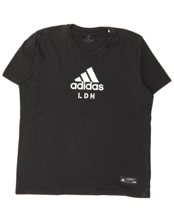 Adidas Mens Graphic T-Shirt Top XL Black Cotton