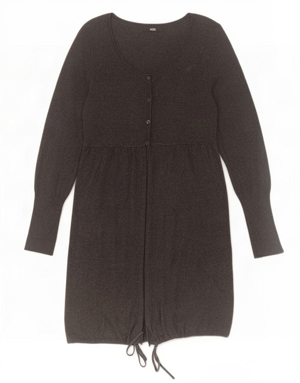 Marks & Spencer Womens Longline Cardigan Sweater UK 10 Small Grey Viscose
