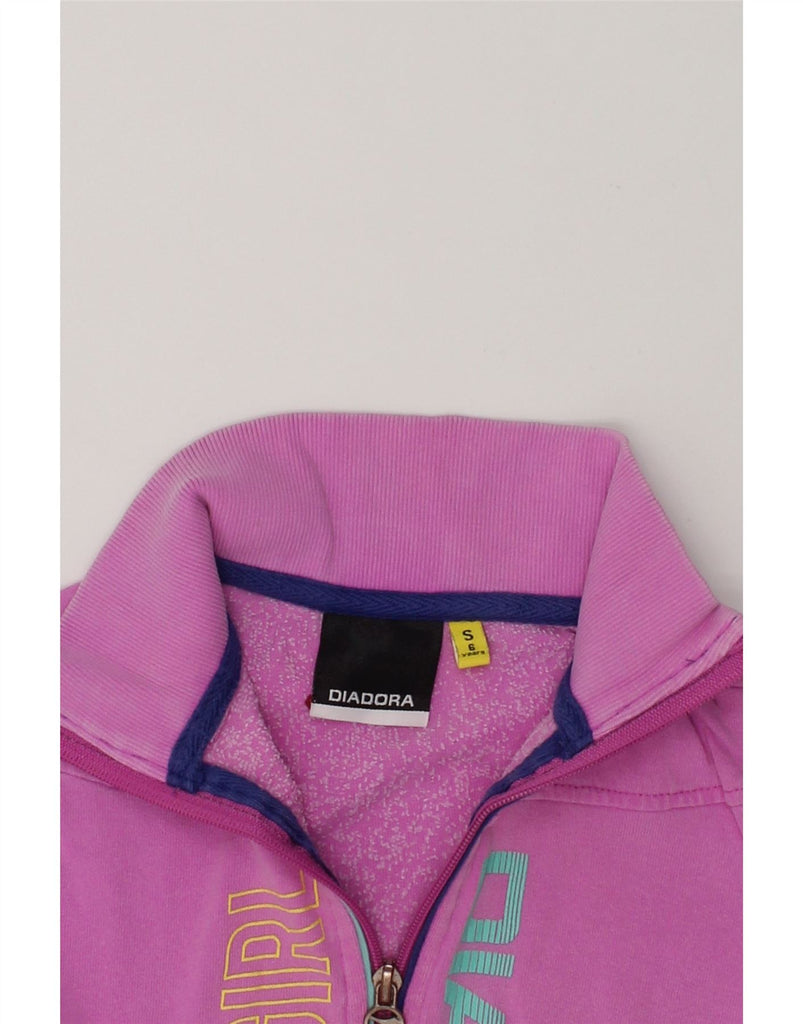 DIADORA Girls Graphic Tracksuit Top Jacket 5-6 Years Small  Pink Cotton | Vintage Diadora | Thrift | Second-Hand Diadora | Used Clothing | Messina Hembry 