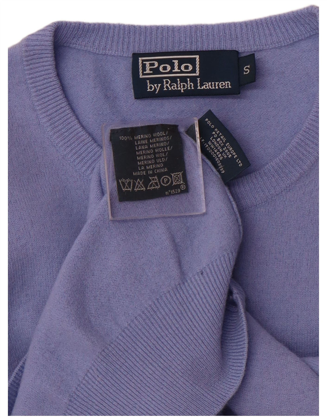 POLO RALPH LAUREN Mens Crew Neck Jumper Sweater Small Purple Merino Wool