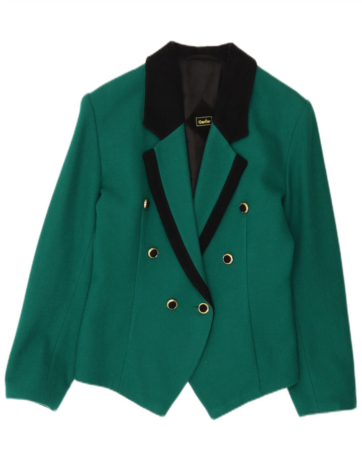 Vintage Womens Double Breasted Blazer Jacket UK 14 Medium Green