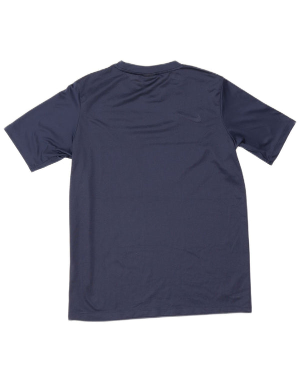 Nike Boys Dri Fit T-Shirt Top 13-14 Years XL Navy Blue Colourblock