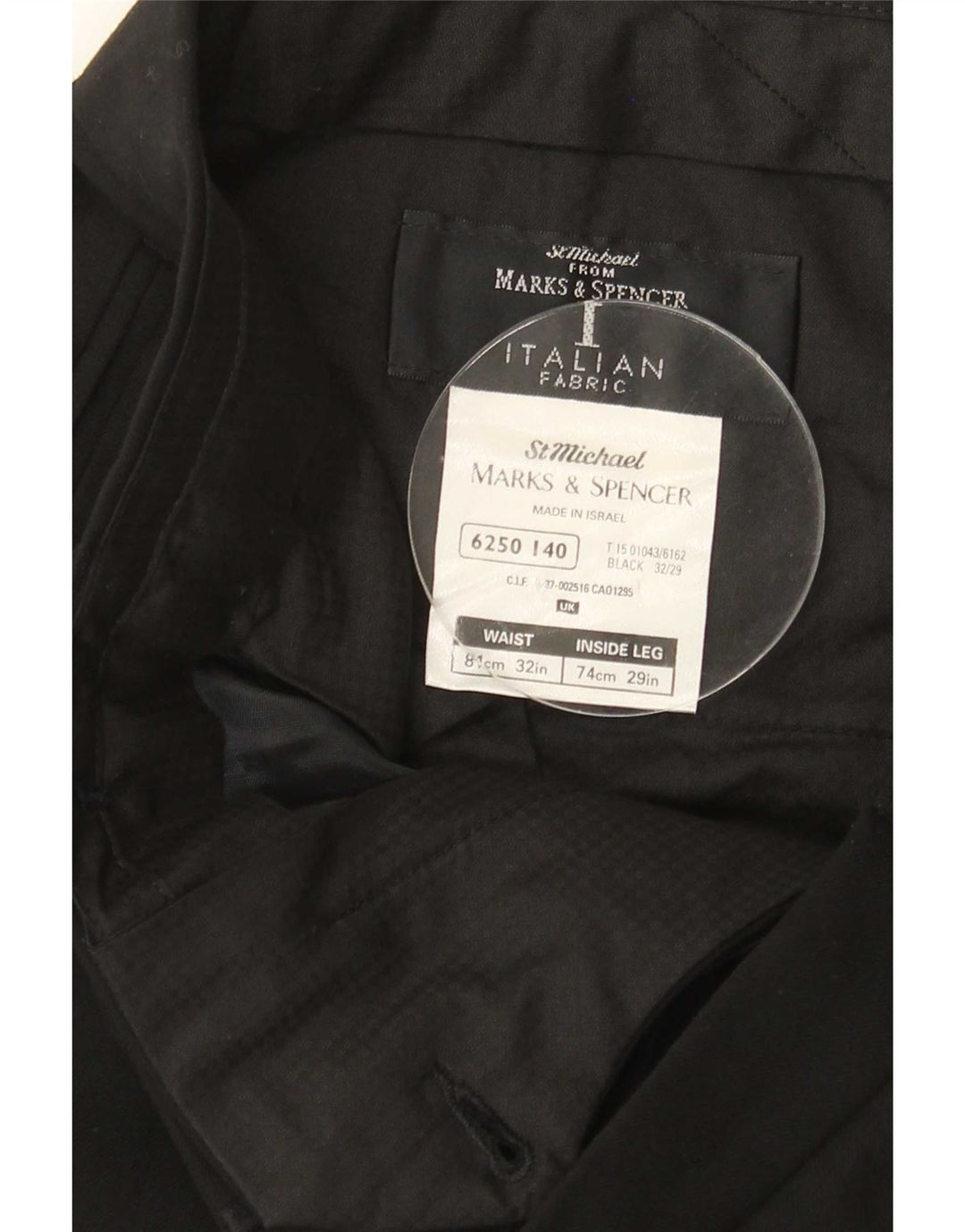 Marks & Spencer Mens St. Michael Pegged Suit Trousers W32 L26 Black