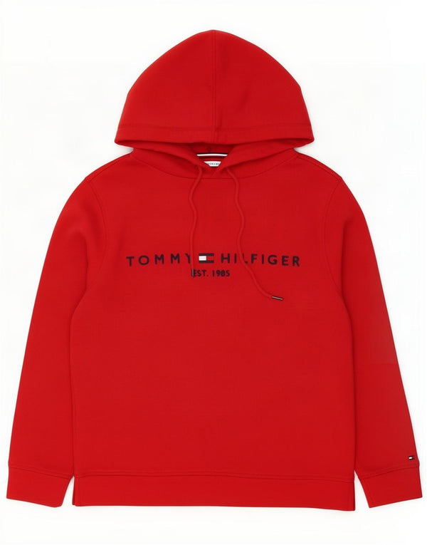 Tommy Hilfiger Mens Graphic Hoodie Jumper Small Red Cotton