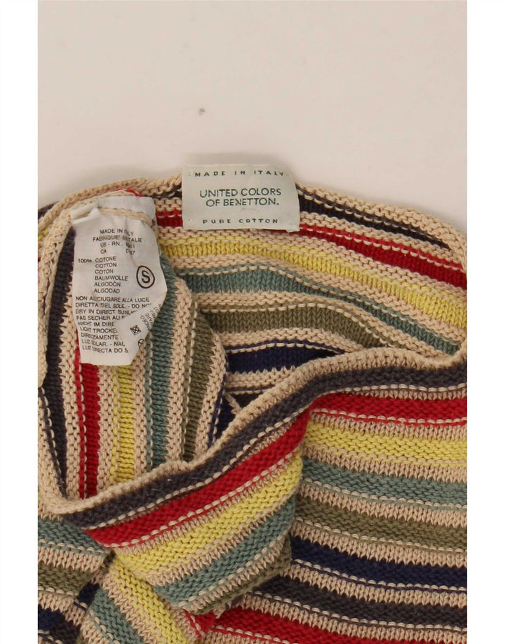 Benetton Womens Boat Neck Jumper Sweater UK 10 Small Multicoloured