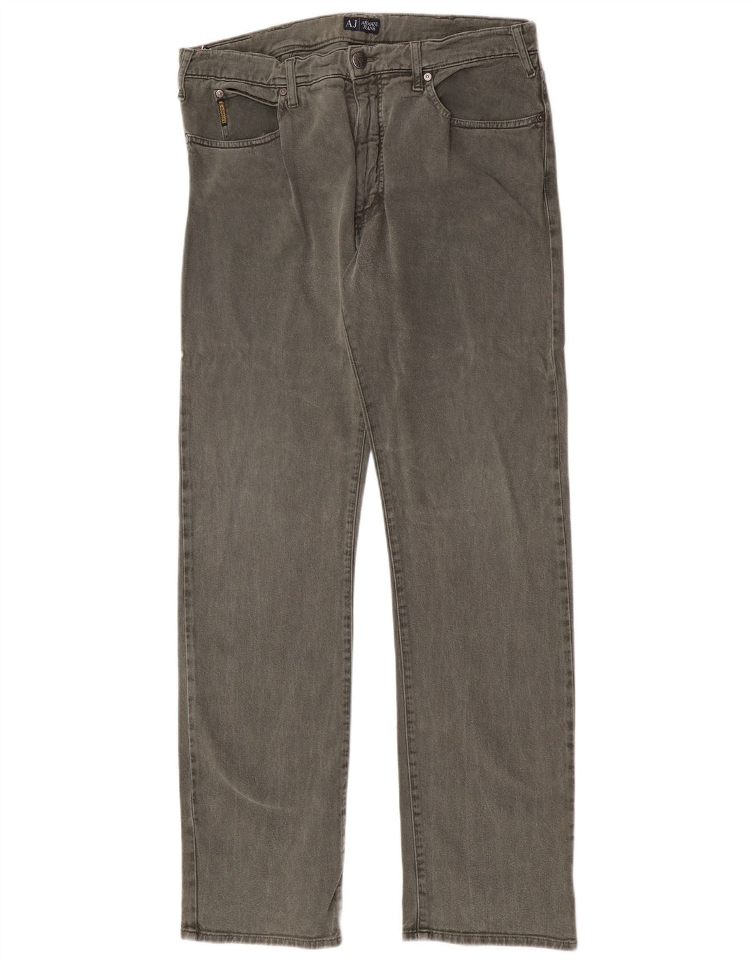 Armani Mens Straight Jeans W36 L34 Green Cotton