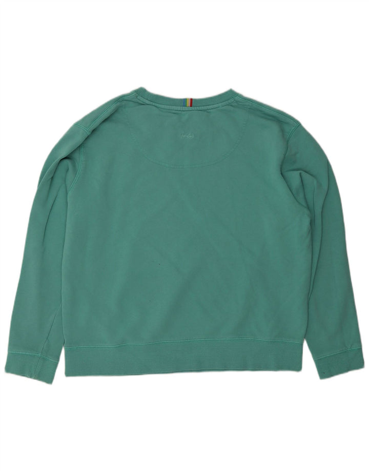 Joules Womens Oversized Sweatshirt Jumper UK 12 Medium Green Cotton