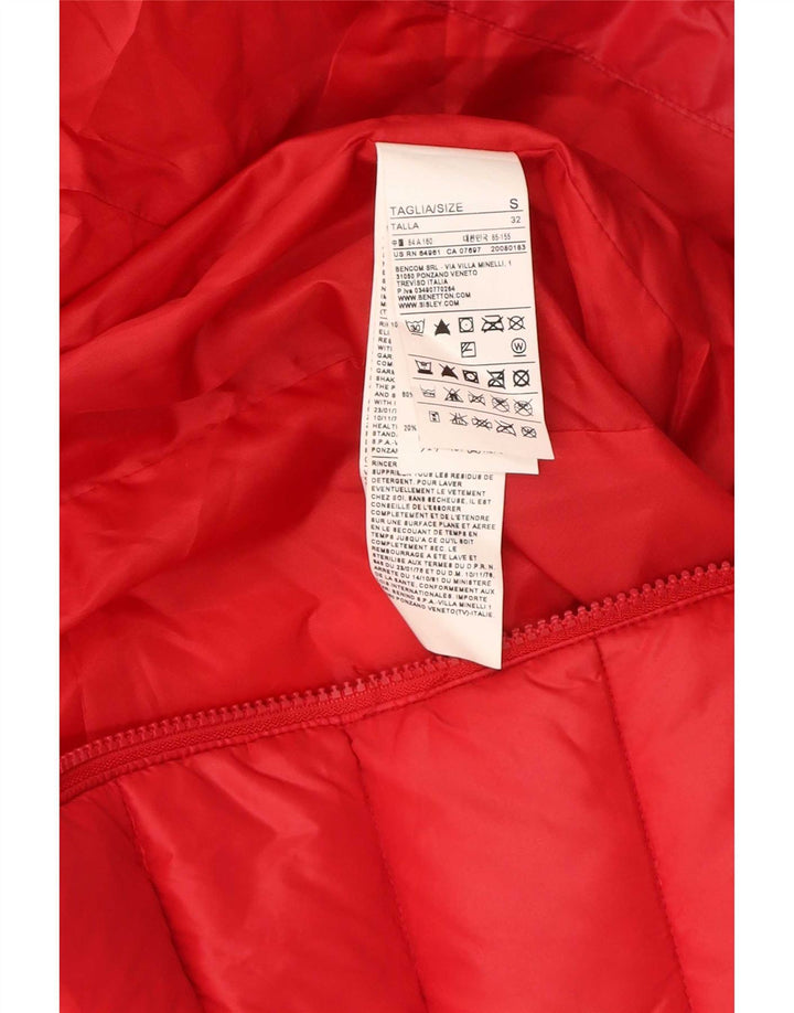 Playlife Womens Hooded Padded Jacket UK 10 Small Red Polyamide