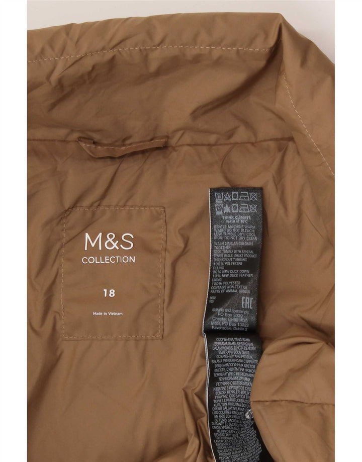 Marks & Spencer Womens Padded Coat UK 18 XL Beige Polyester