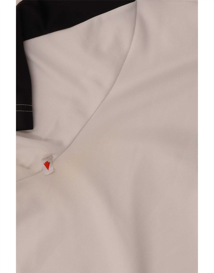 Adidas Mens Polo Shirt Large White Colourblock Polyester