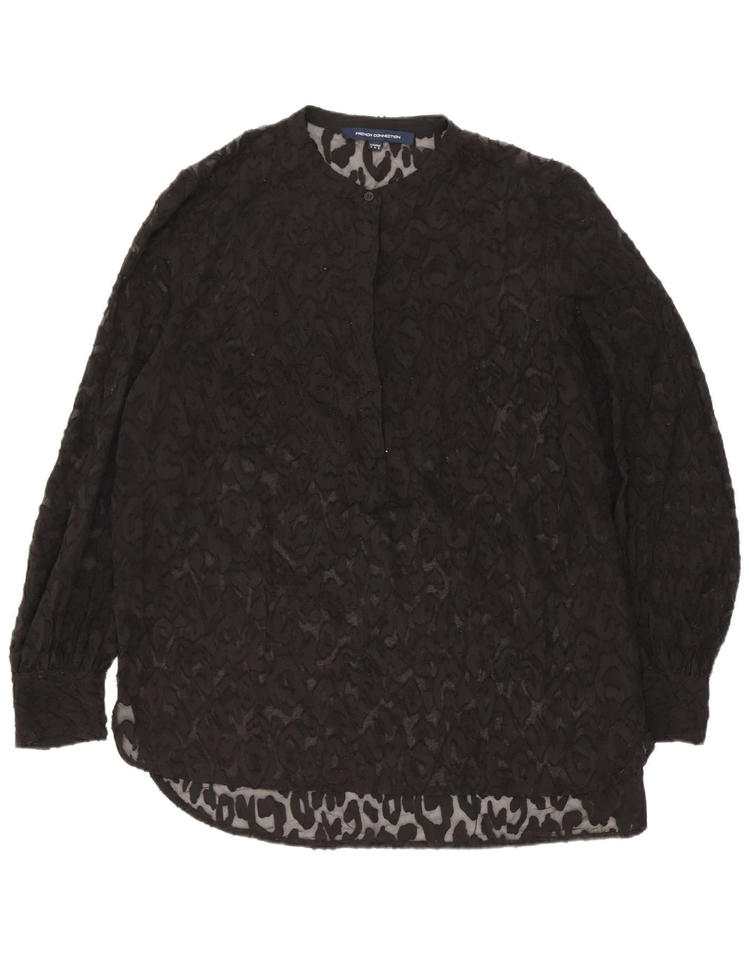 French Connection Womens See Through Tunic Top UK 12 Medium Black