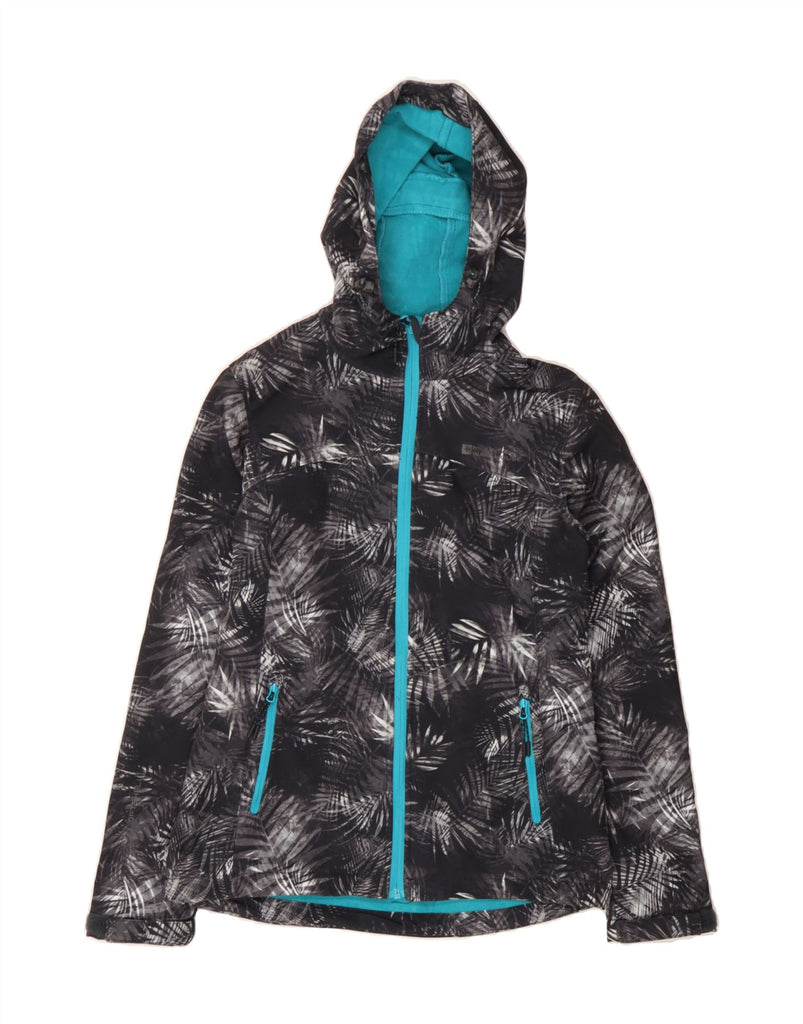 MOUNTAIN WAREHOUSE Womens Hooded Windbreaker Jacket UK 8 Small Grey Floral Vintage Mountain Warehouse and Second-Hand Mountain Warehouse from Messina Hembry 