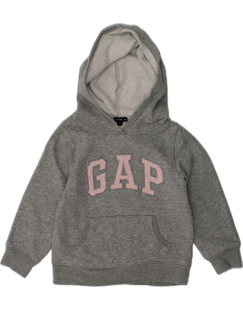 GAP Girls Graphic Hoodie Jumper 3-4 Years Grey Cotton | Vintage Gap | Thrift | Second-Hand Gap | Used Clothing | Messina Hembry 