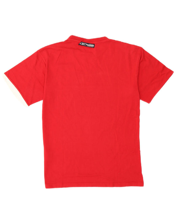Reebok Mens T-Shirt Top XS Red Striped Cotton