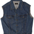 Vintage Mens Denim Gilet UK 46 3XL Blue