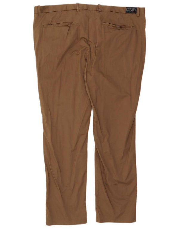 Marks & Spencer Mens Autograph Slim Suit Trousers W44 L31 Beige Cotton
