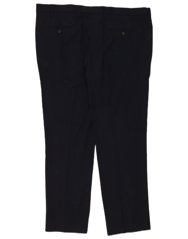 Marks & Spencer Mens Slim Chino Trousers W42 L31 Navy Blue Polyester
