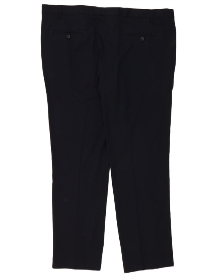 Marks & Spencer Mens Slim Chino Trousers W42 L31 Navy Blue Polyester