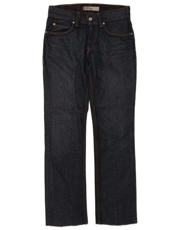 Levi's Womens 511 Slim Jeans W30 L30 Navy Blue Cotton