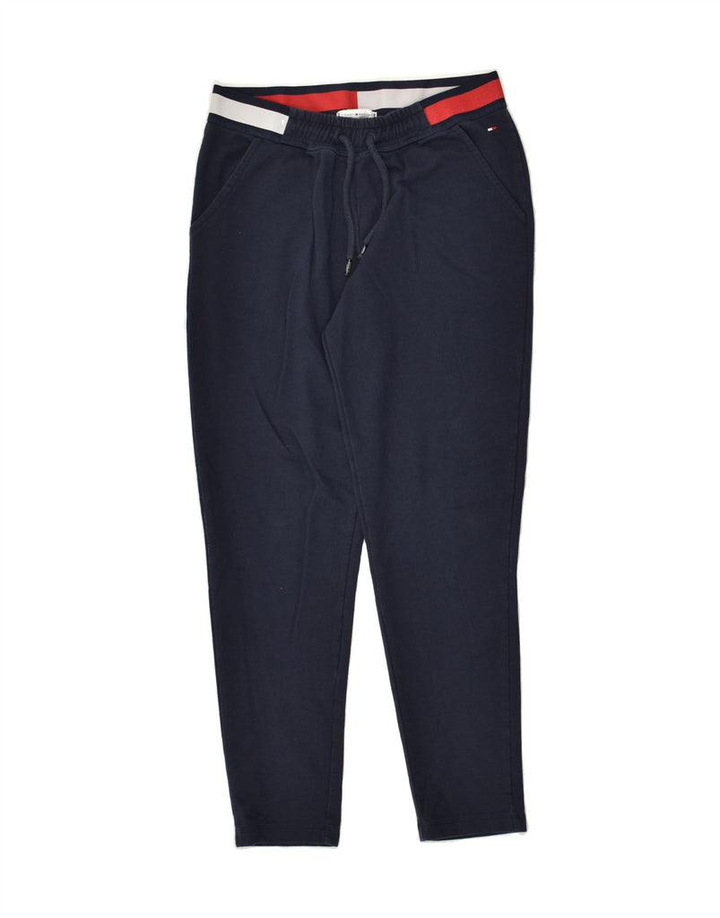 TOMMY HILFIGER Womens Tracksuit Trousers UK 8 Small Navy Blue Cotton | Vintage Tommy Hilfiger | Thrift | Second-Hand Tommy Hilfiger | Used Clothing | Messina Hembry 