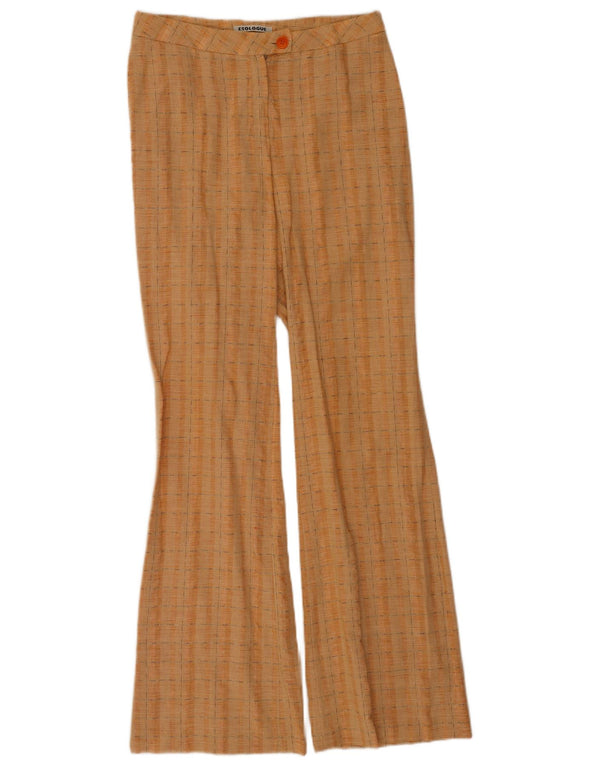 Vintage Womens Bootcut Suit Trousers IT 42 Medium W28 L34 Orange Check